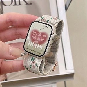 Bracelet en nylon à imprimé floral blanc <span class=keywords><strong>pour</strong></span> <span class=keywords><strong>Apple</strong></span> <span class=keywords><strong>Watch</strong></span> 11 38 40 41 42 44 45 49 mm, bracelet de montre réglable - Product Image 1