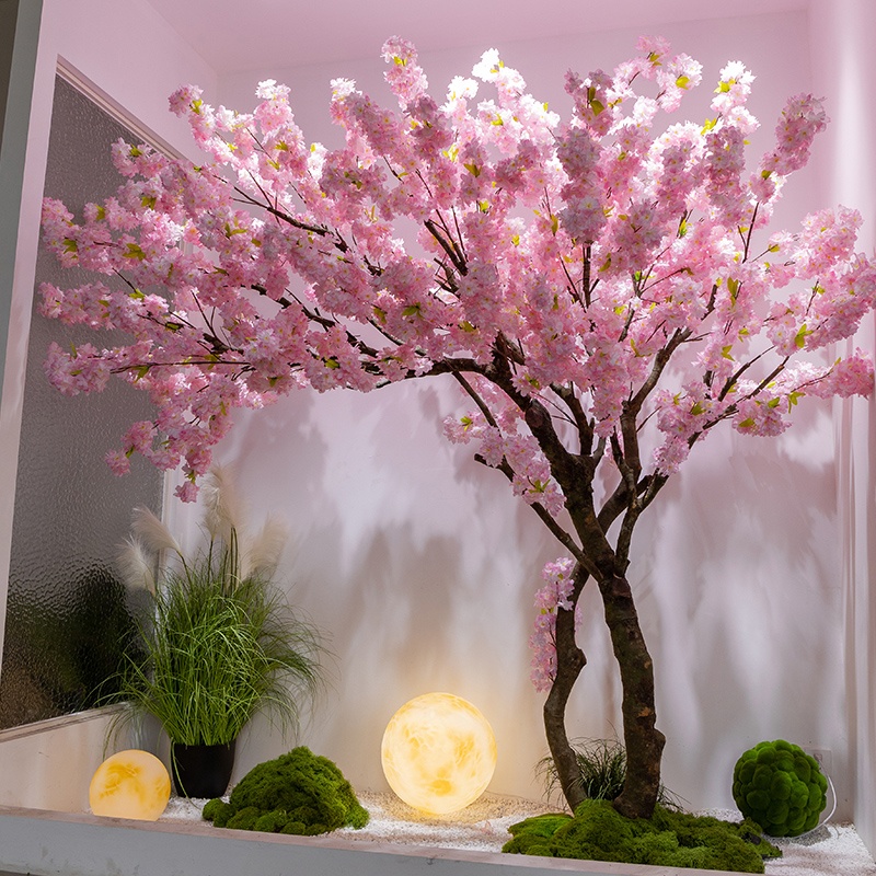 Artificial Japanese Peach Tree - Handmade Silk Decor