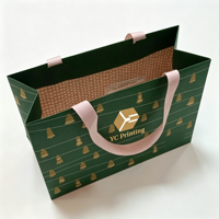 Sacs cadeaux en papier mat de luxe avec logo personnalisé, sacs de shopping écologiques recyclés avec poignées pour l'emballage de boutiques et de commerces de détail