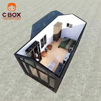 Cbox Maison préfabriquée modulaire imperméable à toit en pente, type conteneur, pour bureau, hôtel moderne, complexe hôtelier et mini-maisons