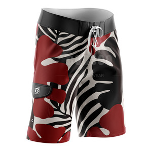 Pantalones cortos de tabla de secado rápido para hombre personalizados, nuevo estilo, informal, <span class=keywords><strong>4</strong></span> vías, poliéster elástico, playa, <span class=keywords><strong>surf</strong></span>, bañadores, tejido no tejido para niños - Product Image 6