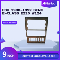 Meihua 9 pouces voiture Android lecteur DVD Radio cadre de montage pour BENZ E-CLASS E220 W124 1988-1992 UV en bois avec câbles Canbus