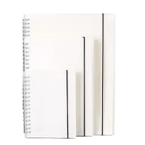 Atacado em branco livro claro-A5 A6 B5 B6 Personalizado Limpar Transparente PP Tampa de PVC Notebook Estudante O Espiral Do Fio de Plástico Rígido