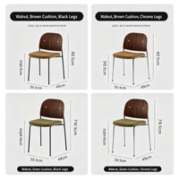 Chaises de salle à manger Yuechun avec dossiers en noyer, design Bauhaus, sièges rembourrés, empilables, idéales pour les petits espaces dans les hôtels.