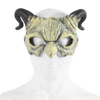 Masque de démon en mousse PU à cornes pour adulte, costume de cosplay d'Halloween, masque demi-visage, accessoires de fête de carnaval