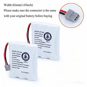 แบตเตอรี่นิกเกิลไฮโดรเจน BT-905 3.6V 600mAh สำหรับอุปกรณ์อิเล็กทรอนิกส์สำหรับผู้บริโภค - Product Image 2