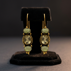 Luxury <b>Fine</b> <b>Stud</b> <b>Earrings</b> Hot Luxury Amethyst & Peridot Gold Plated Silver - Product Image 1