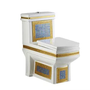 Ubest Louças sanitárias chinesas para decoração de banheiro, louças sanitárias de piso quadrado de cerâmica sifônica de vidro, peça única
