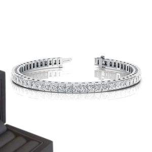 Sparkling Round Cut Moissanite Bracelet 925 Sterling <b>Silver</b> Cuban Link Design <b>for</b> <b>Men</b> and Women - Product Image 3
