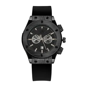 Relógio de quartzo esportivo europeu e americano hsw477, relógio masculino com logo personalizado, calendário, silicone, à prova d' água, simples e luxuoso