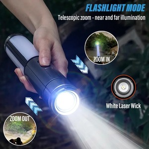 Luz de Camping Multifuncional 2 en 1, Linterna de Camping Recargable por USB con Gancho, Lámpara de Emergencia para Exteriores - Product Image 3