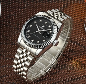 Reloj Deportivo de Cuarzo para Mujer, Diseño Casual y de Negocios, Esfera de Cristal de 37 mm, Correa de Acero Inoxidable de 18 mm - Product Image 3