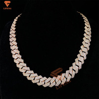 Chaîne cubaine Miami Iced Out de 15 mm avec fermoir personnalisé et moissanite en argent 925 pour bracelets et colliers de rappeurs