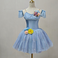 Nouveau tutu de ballet classique professionnel bleu ciel en mélange soie/coton avec jupe pour adultes et enfants