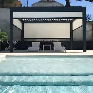 Pérgola motorizada personalizada para <span class=keywords><strong>patio</strong></span>, cubiertas para <span class=keywords><strong>patio</strong></span> trasero, cocina automática para exteriores, pérgola bioclimática con persianas de aluminio - Product Image 2