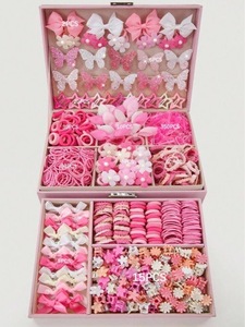 Combinaisons multiples de pinces à cheveux et d'élastiques à cheveux, série rose, style mignon et doux, accessoires pour cheveux de fille, bijoux de mode en gros - Product Image 2
