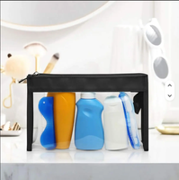 Sac de maquillage en PVC transparent, grande capacité, trousse de toilette imperméable, pochette de rangement portable transparente avec fermeture éclair
