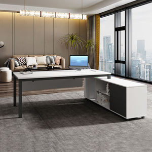 Muebles de Oficina Modernos, <span class=keywords><strong>Escritorio</strong></span> Ejecutivo de Madera, Conjunto de <span class=keywords><strong>Escritorio</strong></span> Ejecutivo en Forma de L, Mesa de Oficina Blanca - Product Image 6