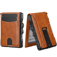 Dompet Kulit Sintetis Mikrofiber Gaya Klasik, Tempat Kartu Terbuka, Pria, Terbaik, EDC Taktis, Cangkang PU Aviasi, Poliester