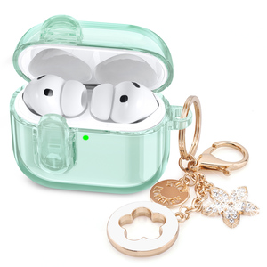 An Toàn Khóa Trong Suốt Silicone Cô Gái Màu Hồng Màu Đỏ Màu Xanh Cho Airpod Trường Hợp Rõ Ràng Mềm TPU <span class=keywords><strong>PC</strong></span> Keychain Dễ Thương Cho Airpods Pro 2 3 4 Trường Hợp - Product Image 6