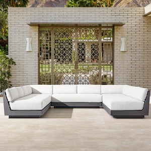 Modern Aluminum Outdoor Furniture Patio Garden Set Aluminum Furniture U-<b>sofa</b> Sectional with <b>Side</b> <b>Table</b> for Hotel - Product Image 1