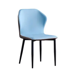 Wholesale Popular dining room furniture modern PU leather chairs metal legs dining chairs