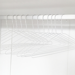 YC Cheap Wholesale 16" White Powder Coated Laundry Dry Cleaner <strong>Wire</strong> <strong>Hanger</strong> - Product Image 2