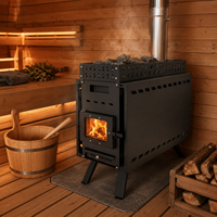 Tungku Sauna Modern Warmfire Berbahan Baja Anti Karat, Pembakaran Kayu, Efisiensi Tinggi, Tanpa Listrik, Dilengkapi Jendela Transom, Uap Kering untuk Apartemen