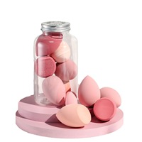 Ensemble de 7 éponges de maquillage Luma Luxury avec pot de rangement, éponges cosmétiques professionnelles et élégantes avec logo personnalisé