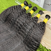Migliori Capelli Umani Grezzi Vietnamiti in Bulk, Doppia Trama, per Trecce Boho, Capelli Afro Kinky in Bulk
