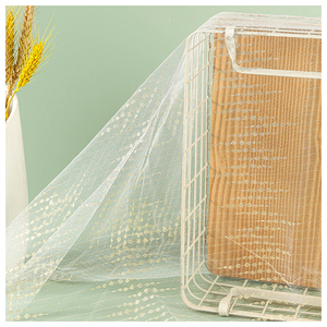Tela de Tul con Malla y Estampado de Lámina Dorada Brillante para Novias, 100% Poliéster, Última Moda 2026 - Product Image 5