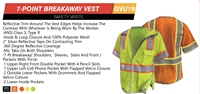 Kaos Keselamatan Reflektif 7-Point Breakaway Harga Grosir Murah EN ISO 20471 Ansi Kelas 2 untuk Konstruksi