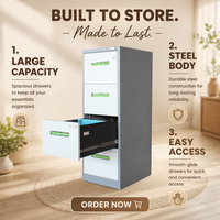 Armoire de classement métallique pour bureau avec tiroirs en acier et serrure à combinaison
