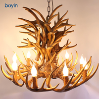 Lustre Rétro en Forme de Bois de Cerf, Suspension Vintage, Lampe Décorative pour Salon, Bar, Café, Maison, Décoration Intérieure Campagne