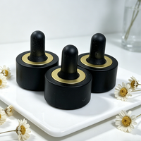 Système compte-gouttes en verre premium 30 ml avec capuchon noir mat et emballage carton pour crème visage et collyre