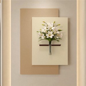 Vente en gros personnalisé 3D grès style rétro français <span class=keywords><strong>entrée</strong></span> <span class=keywords><strong>d</strong></span>écoration peinture Wallart lampe peinture salon LED murale nouveau - Product Image 5