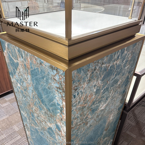 Nhà Máy bán hàng trực tiếp cao cấp kính hiển thị Showcase đá cẩm thạch kết cấu đồ trang sức đồ nội thất đảm bảo chất lượng bảo tàng tủ trưng bày - Product Image 4