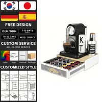 NOUVEAU Support de rangement en métal pour 24 capsules Dolce Gusto, boîte de rangement, support pour machine à café, seau de rangement pour capsules de café, tiroir de rangement