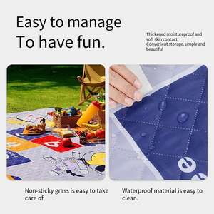Estera <span class=keywords><strong>de</strong></span> Picnic impermeable a prueba <span class=keywords><strong>de</strong></span> humedad, almohadilla gruesa para acampar en la playa, hoja <span class=keywords><strong>de</strong></span> tierra para exteriores - Product Image 3