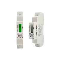 Medidor de Energía Eléctrica Monofásico Fengyilong DRS-205C 5(45)A 230V con Pantalla LCD, Medidor de kWh, Medidor de Potencia para Riel DIN