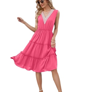 Vestido de Playa JAC22 HL121 <span class=keywords><strong>para</strong></span> Mujer, Estilo Casual con Cuello en V, Encaje, Cómodo, Fresco y Sexy - Product Image 2