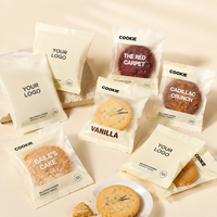 Sacs à biscuits personnalisés imprimés, scellés sur 3 côtés, résistants à l'humidité, avec pelliculage mat, pochettes plates thermoscellables pour boulangerie, beurre, chocolat, flocons d'avoine