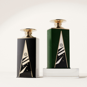 ขวดน้ำหอมแก้วดีไซน์พิเศษหรูหราขนาด 100 มล. พร้อมหัวฉีดแบบพ่น ฐานหนา ขวดเปล่า รับทำโลโก้ กล่องบรรจุภัณฑ์พรีเมียม - Product Image 1