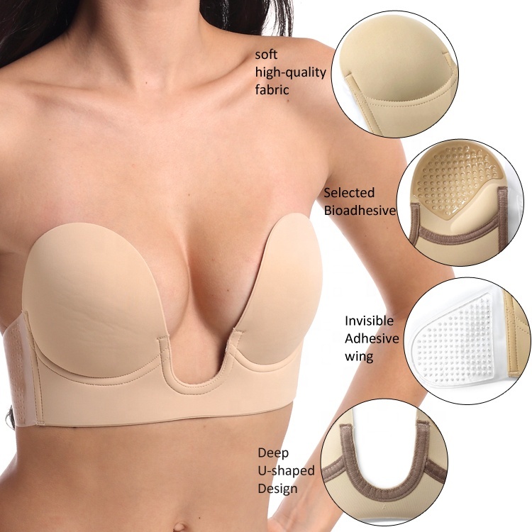 Soutien-gorge Adhésif Invisible En Silicone - Sans Bretelles, Réutilisable Pour Robes Dos Nu Et Mariage