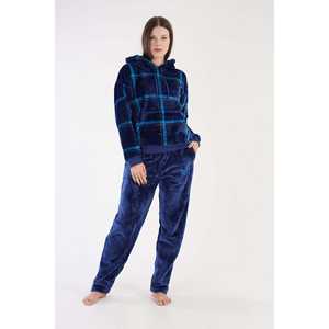 Ensemble de pyjama doux à capuche et manches longues pour femme avec poches kangourou et poignets, design épaules tombantes pour un confort optimal - Product Image 3
