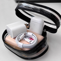 Pochette en PVC transparent personnalisable-Organisateur de stockage portable pour cosmétiques, écouteurs, chargeurs | Mini étui de voyage en gros