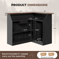 Comptoir de bar extensible multifonctionnel en panneaux de bois commerciaux avec structure durable pour restaurants et clubs