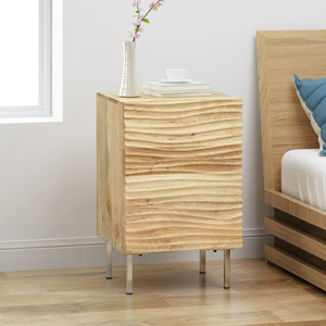 Comodino con 1 Anta in Legno Smontabile, Mobile Contenitore per Camera da Letto - Product Image 4