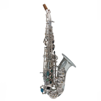 Saxophone soprano courbé Eastern Music SS106C, tonalité Bb, plaqué argent, laque dorée, clés dorées, pour performance de concert