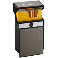 Nouveau design – Briquet extérieur à double arc, design élégant, électronique, rechargeable par USB, couvercle magnétique automatique, étuis à cigarettes avec protection anti-fumée